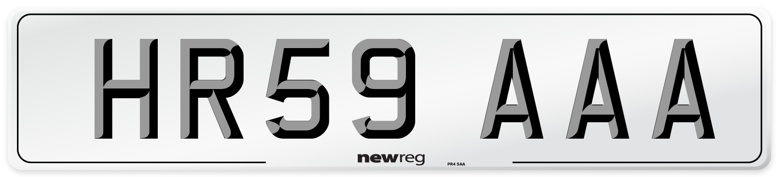 HR59 AAA Number Plate from New Reg